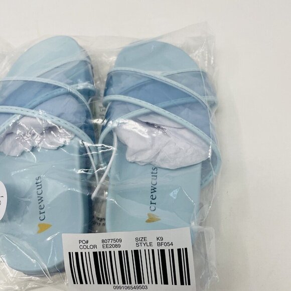 J Crew Crewcuts Little Girl K9 Slip On Pool Clear Jelly Sandals in Blue $45 216 - Picture 8 of 9